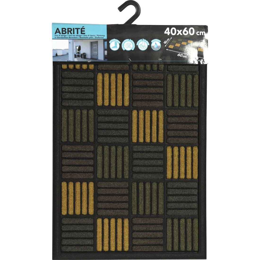 Preș Intrare Exterior Adăpostit Caroll 40X60CM Nailon/Cauciuc - Verde - Preș - Softambient