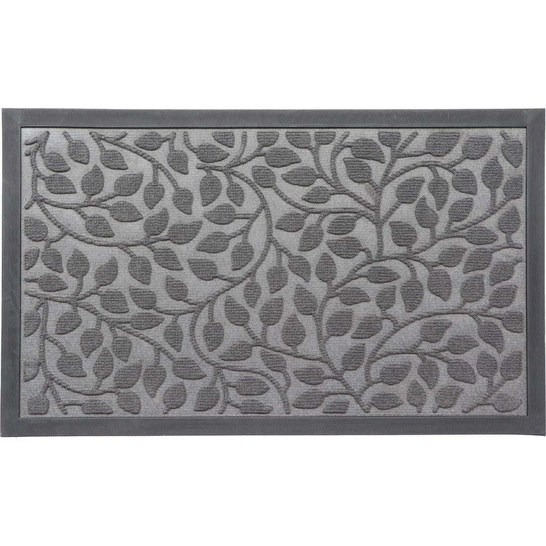 Preș Intrare Exterior Feuillage 45X75CM Poliester/Cauciuc - Gri Închis - Preș - Softambient