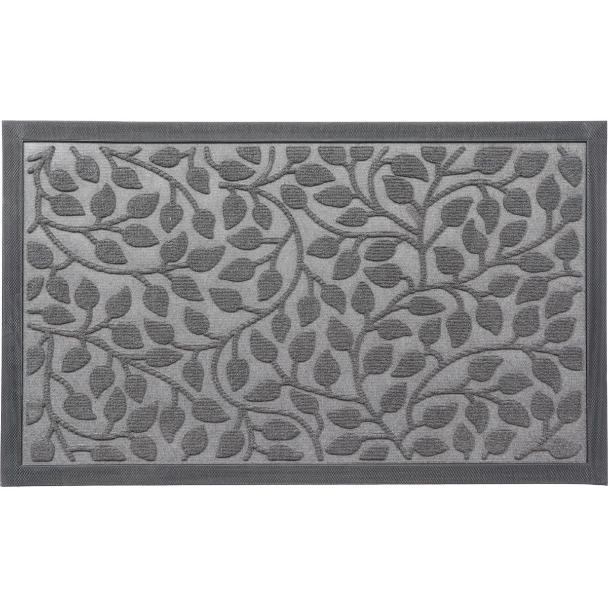 Preș Intrare Exterior Feuillage 45X75CM Poliester/Cauciuc - Gri Închis - Preș - Softambient