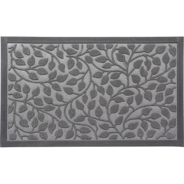 Preș Intrare Exterior Feuillage 45X75CM Poliester/Cauciuc - Gri Închis - Preș - Softambient