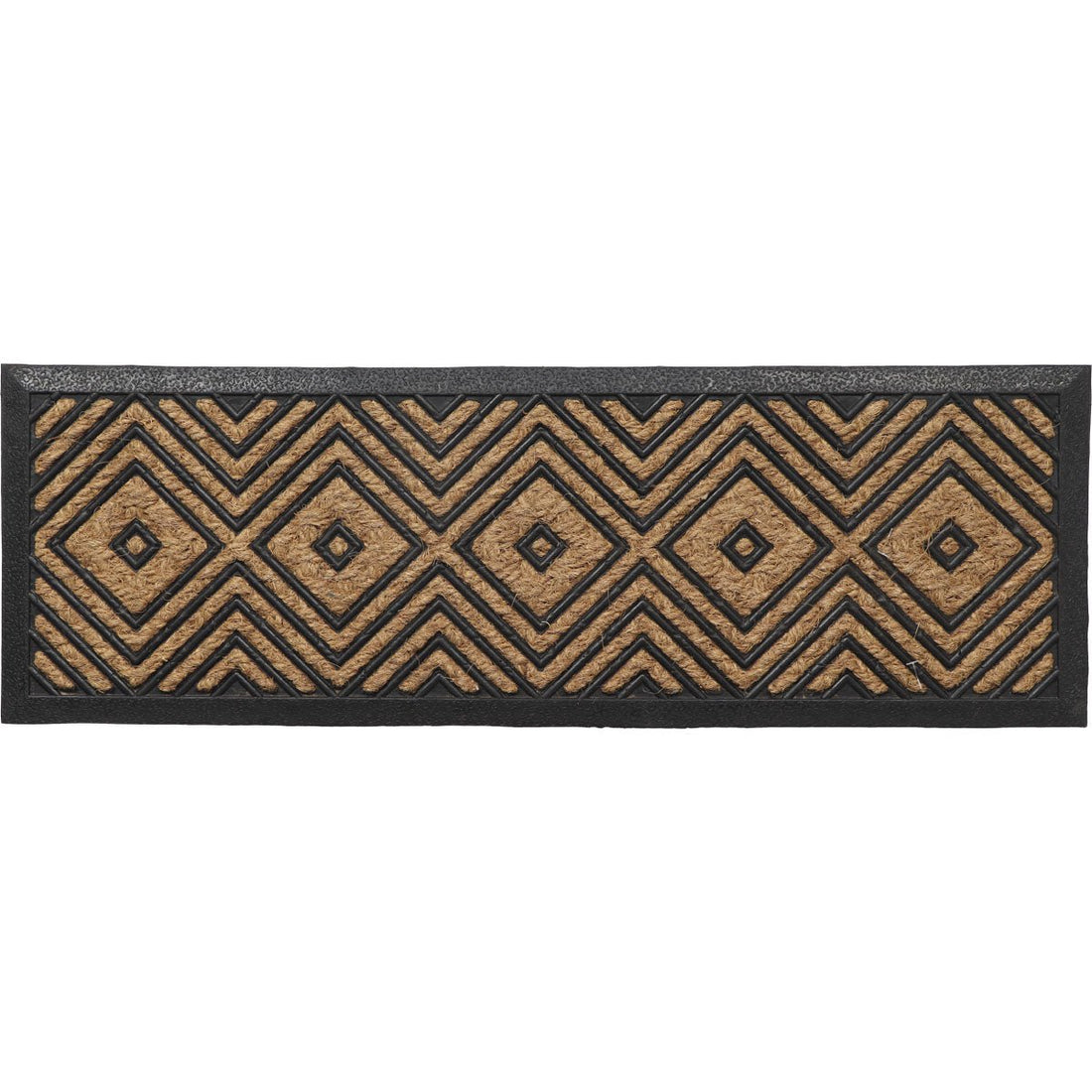 Preș Intrare Exterior Împletit 25X75CM Coco/Cauciuc - Losange - Preș - Softambient