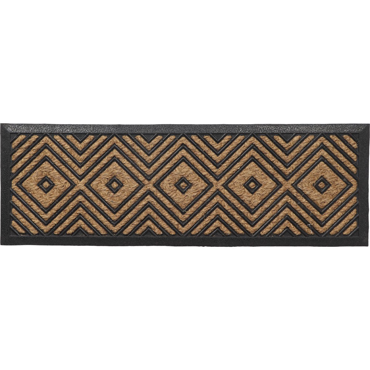 Preș Intrare Exterior Împletit 25X75CM Coco/Cauciuc - Losange - Preș - Softambient