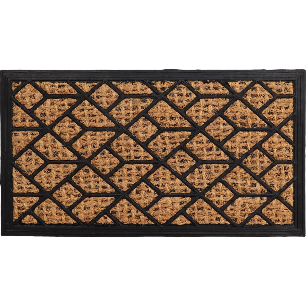 Preș Intrare Exterior Împletit 33X60CM Coco/Cauciuc - Squares - Preș - Softambient