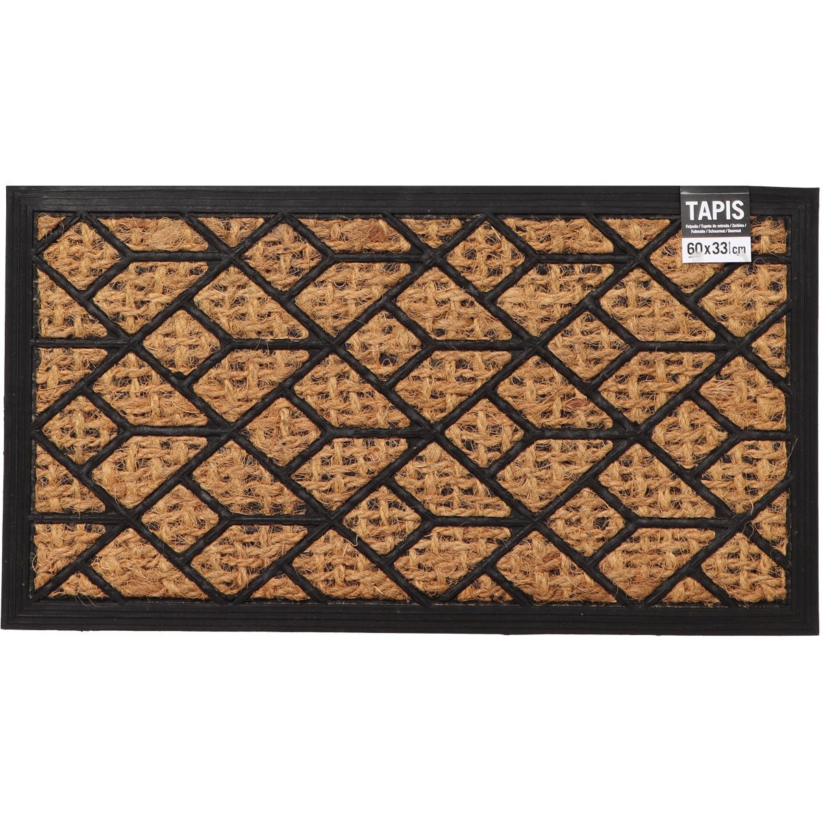 Preș Intrare Exterior Împletit 33X60CM Coco/Cauciuc - Squares - Preș - Softambient