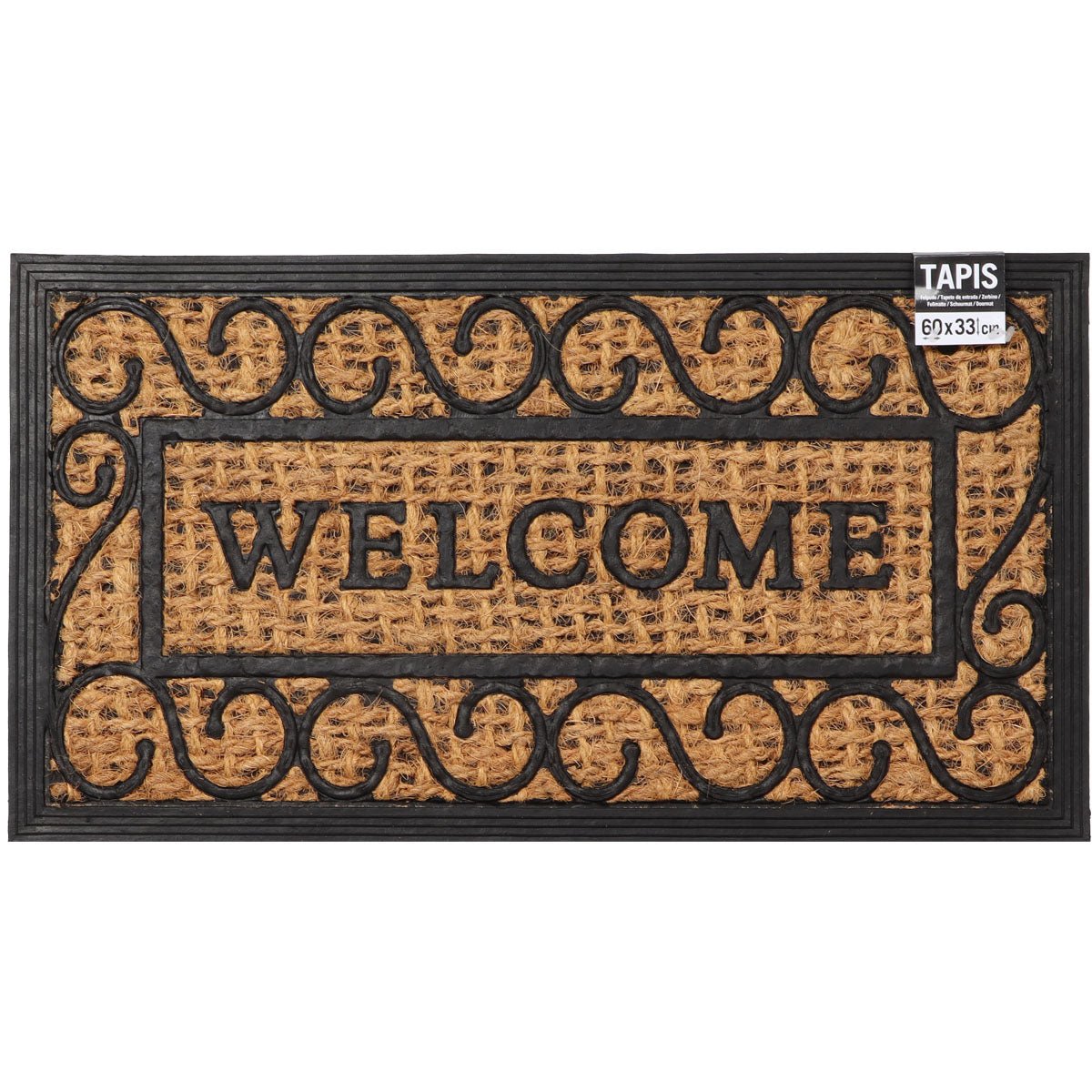 Preș Intrare Exterior Împletit 33X60CM Coco/Cauciuc - Welcome - Preș - Softambient