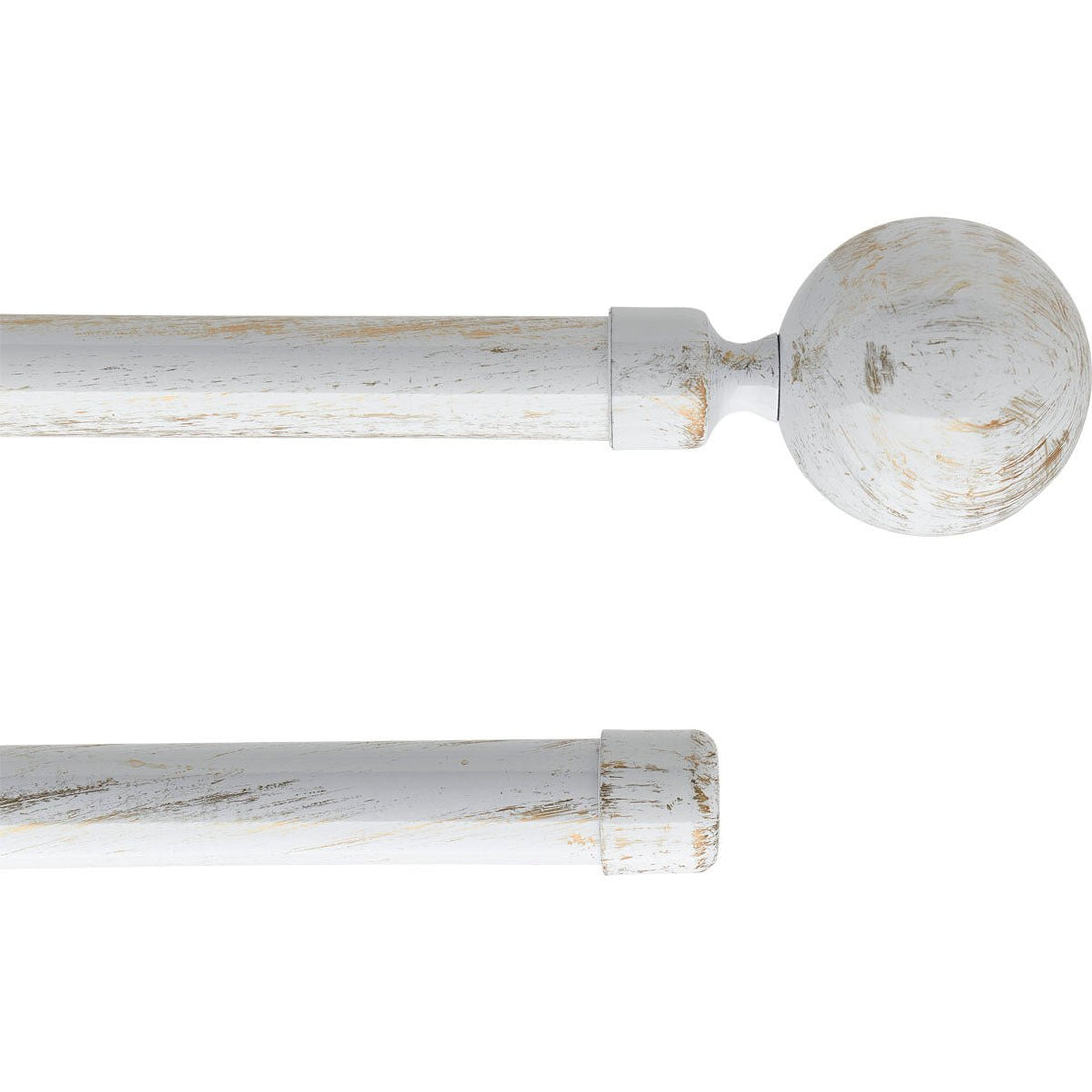 Set Galerie Dublă Extensibilă 120 - 210 CM Paloma Φ19MM - Alb Auriu - Set galerie extensibilă - Softambient