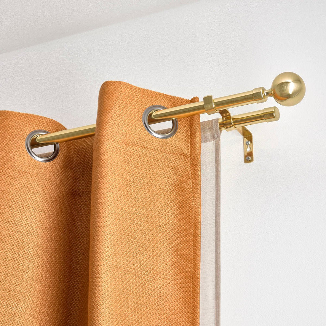 Set Galerie Dublă Extensibilă 120 - 210 CM Paloma Φ19MM - Auriu - Set galerie extensibilă - Softambient