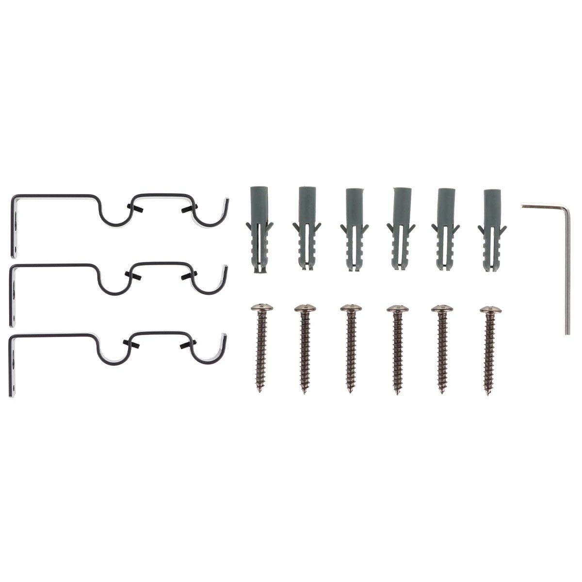 Set Galerie Dublă Extensibilă 210 - 380 CM Atelier Φ19MM - Gri - Set galerie extensibilă - Softambient
