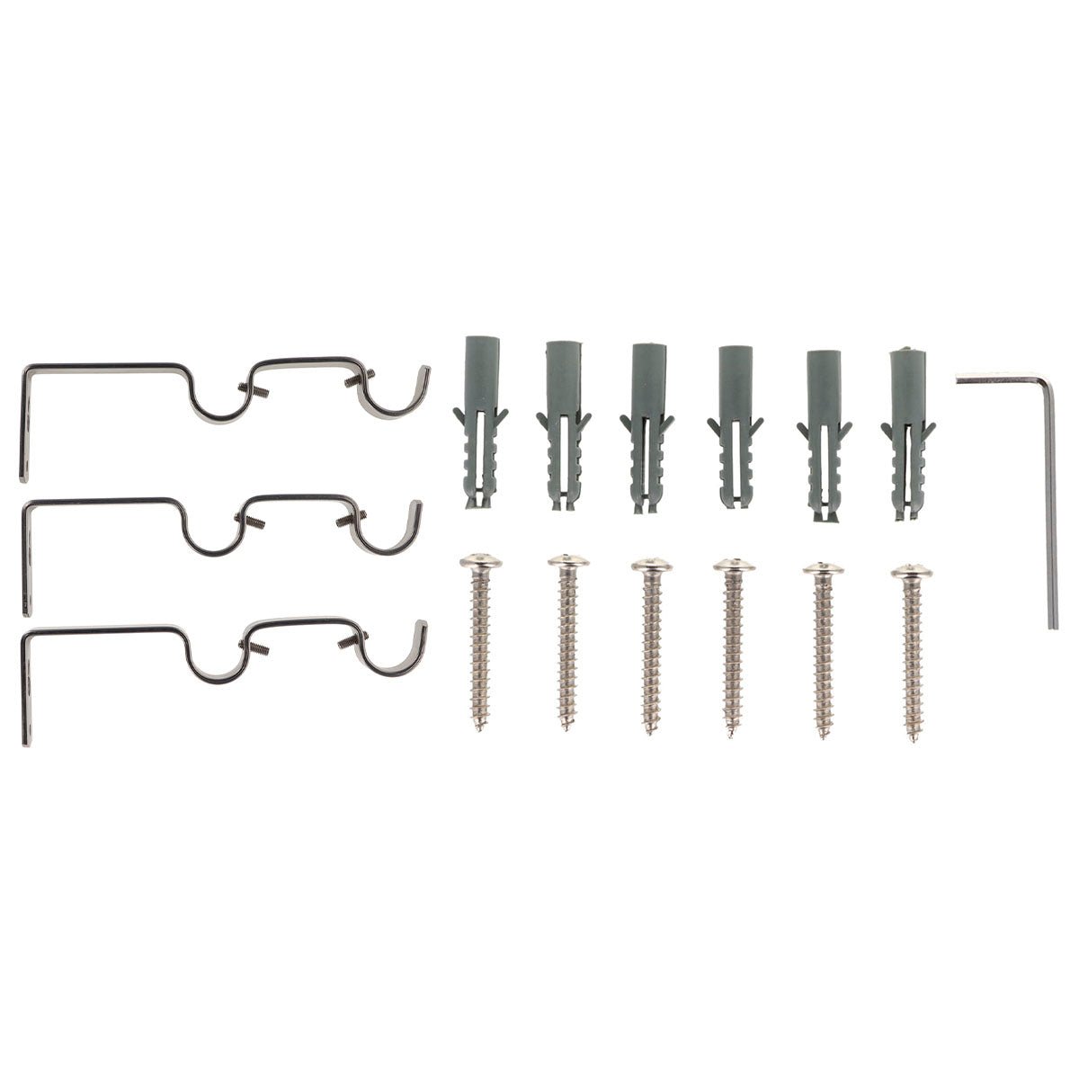 Set Galerie Dublă Extensibilă 210 - 380 CM Paloma Φ19MM - Argintiu - Set galerie extensibilă - Softambient