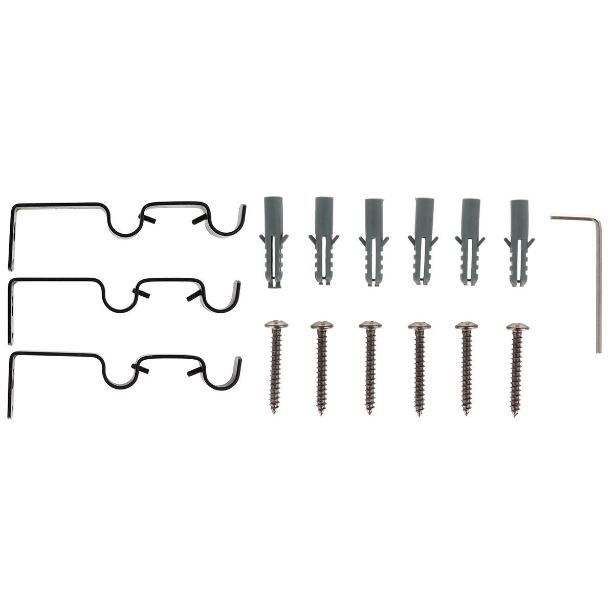 Set Galerie Dublă Extensibilă 210 - 380 CM Paloma Φ19MM - Negru Argintiu - Set galerie extensibilă - Softambient