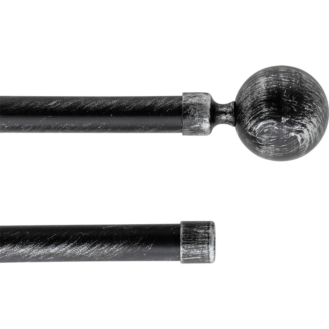 Set Galerie Dublă Extensibilă 210 - 380 CM Paloma Φ19MM - Negru Argintiu - Set galerie extensibilă - Softambient