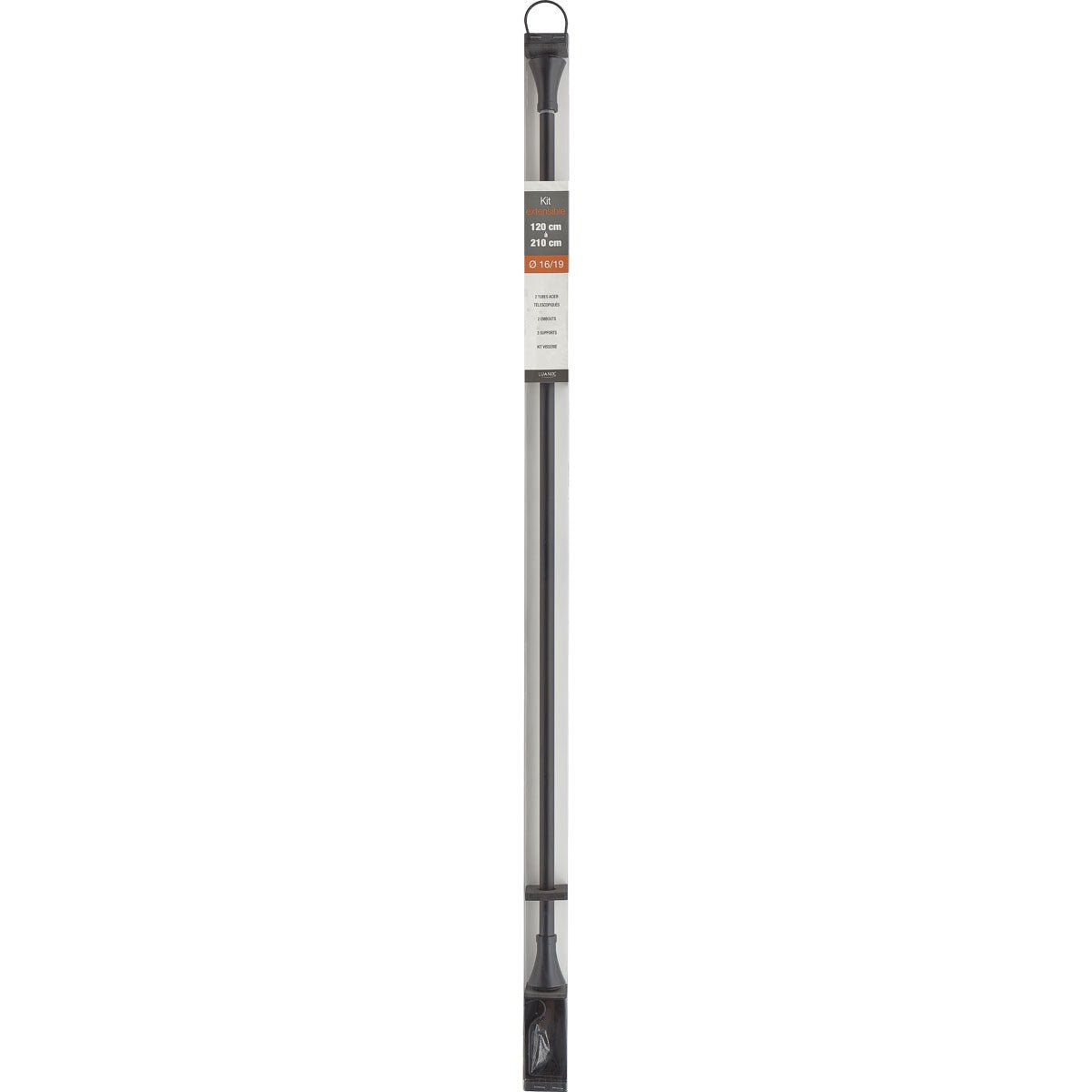 Set Galerie Extensibilă 120 - 210 CM Brasserie Φ19MM - Negru Mat - Set galerie extensibilă - Softambient