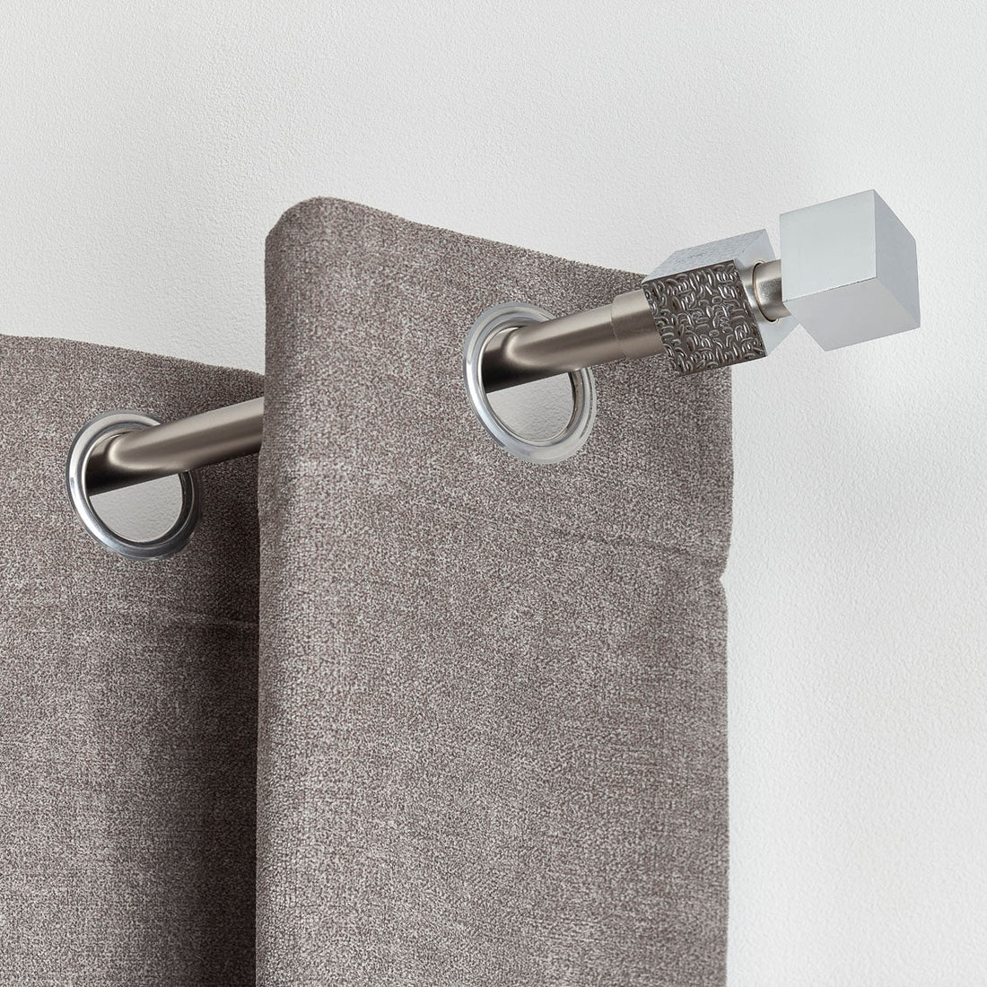 Set Galerie Extensibilă 120 - 210 CM Cubique Φ19MM - Argintiu - Set galerie extensibilă - Softambient