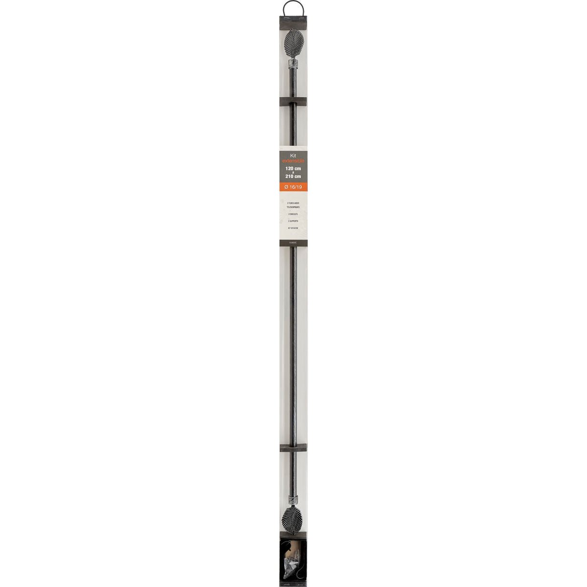 Set Galerie Extensibilă 120 - 210 CM Exotica Φ19MM - Negru Argintiu - Set galerie extensibilă - Softambient