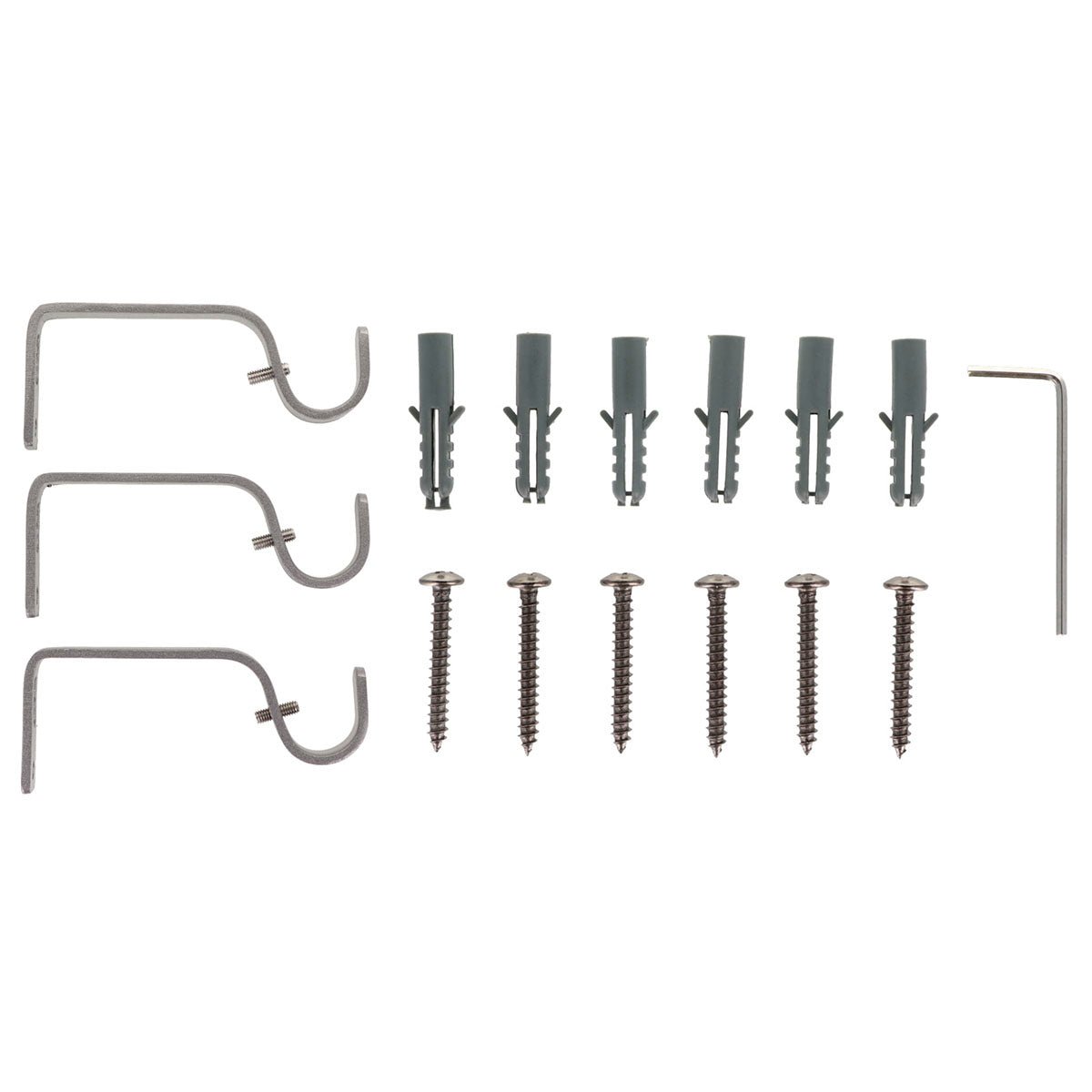 Set Galerie Extensibilă 120 - 210 CM Villalouise Φ19MM - Gri - Set galerie extensibilă - Softambient