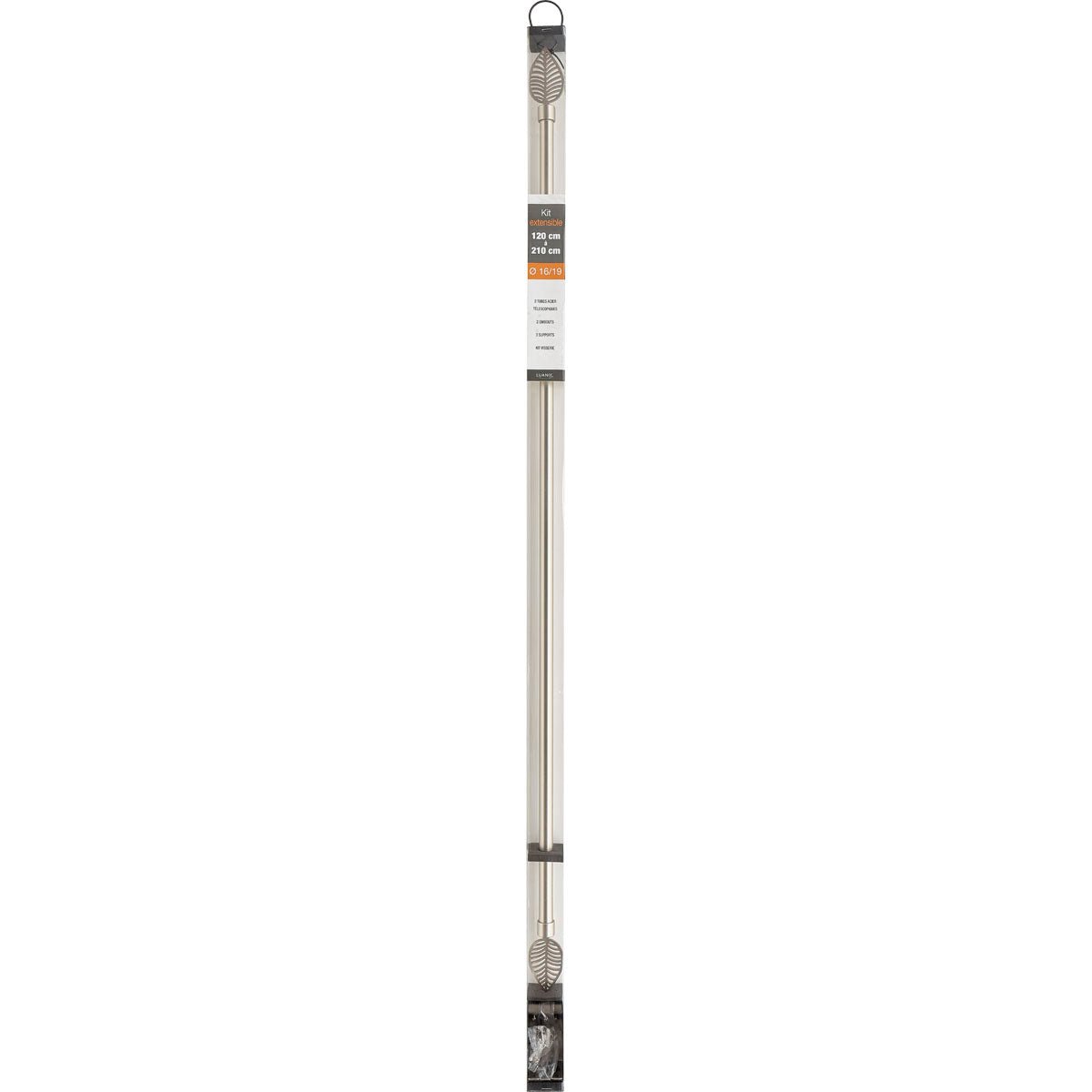 Set Galerie Extensibilă 210 - 380 CM Amazonia Φ19MM - Argintiu - Set galerie extensibilă - Softambient