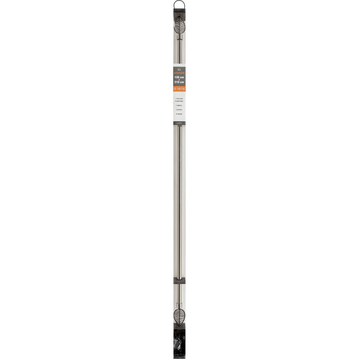 Set Galerie Extensibilă 210 - 380 CM Amazonia Φ19MM - Grafit - Set galerie extensibilă - Softambient